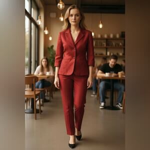 NWT Jessica Howard 2Pc Satin Blazer Pants set Embroidered SIZE 16